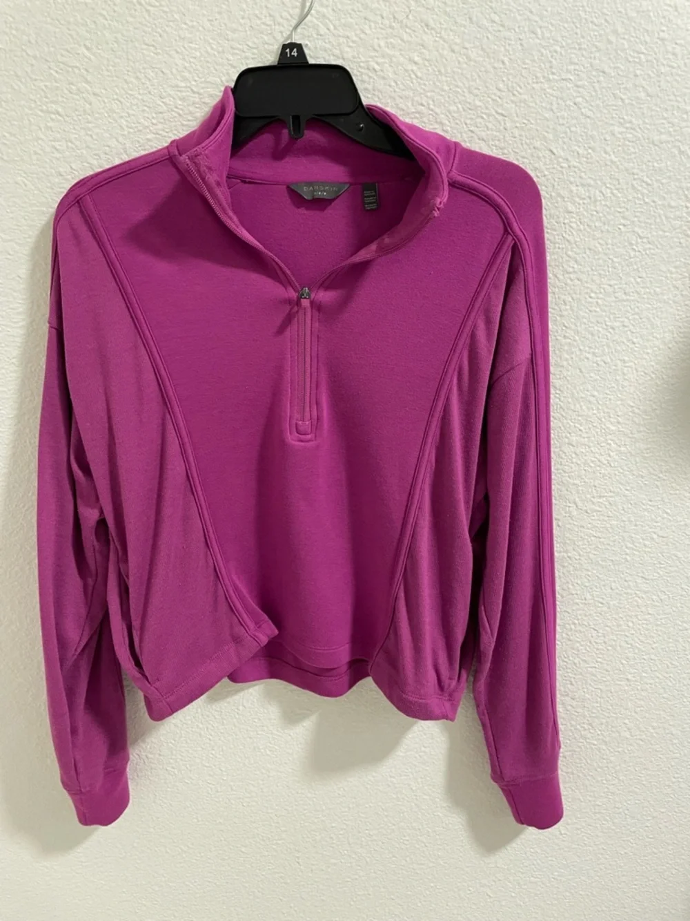Danskin Magenta Quarter-Zip Pullover Sweatshirt